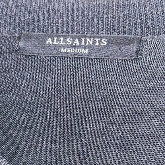 All Saints black cold shoulder tapered skirt flowy top sweater knit dress M - Picture 3 of 7